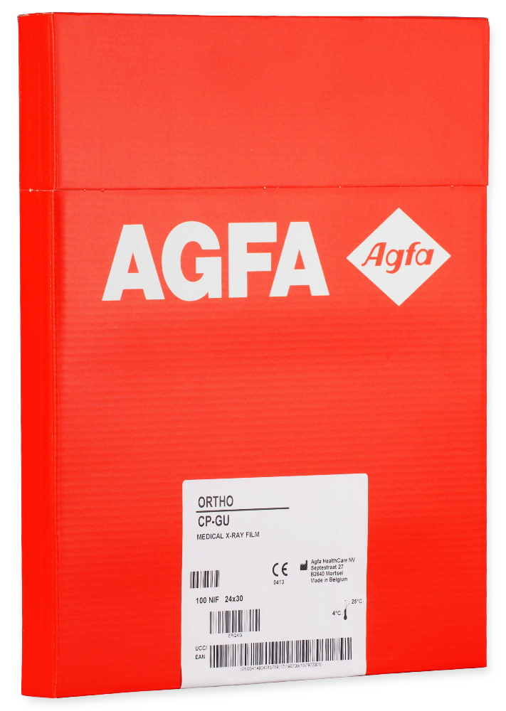 Медична рентгенівська плівка в аркушах Agfa Ortho CP-GU M NIF 24х30, №100 аркушів